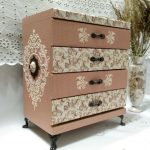 commode de découpage blanc avec beige