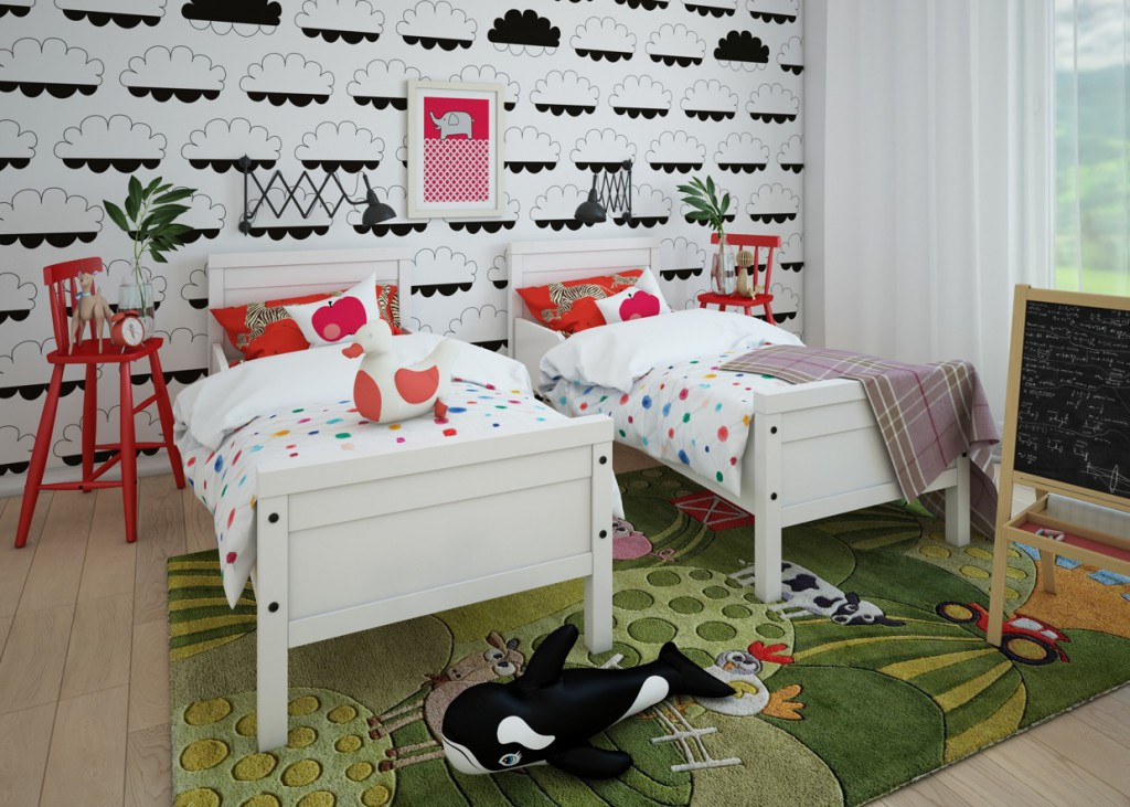 décoration chambre d'enfant pour deux enfants