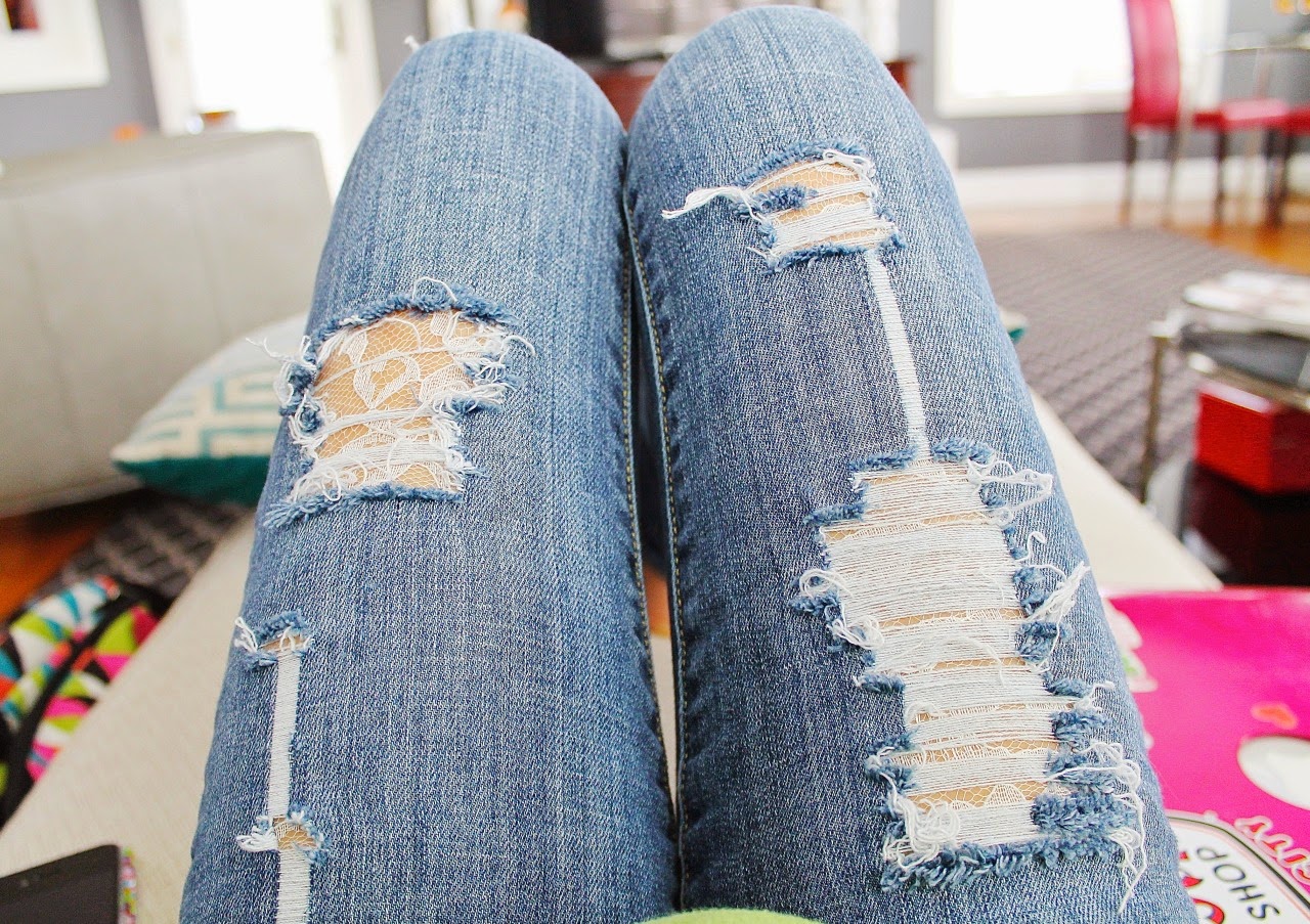 trous avec fils pour jeans