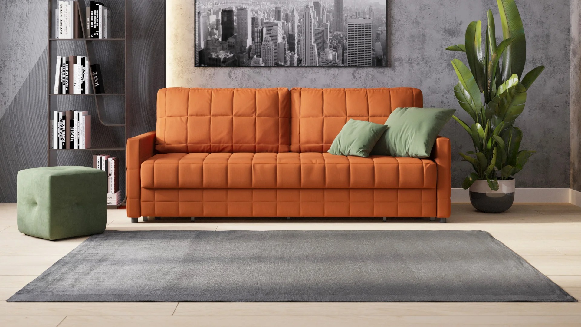canapé avec mécanisme teck so orange