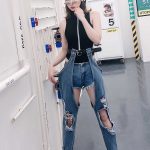 jean large fendu