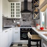 kitchen set with a window sill