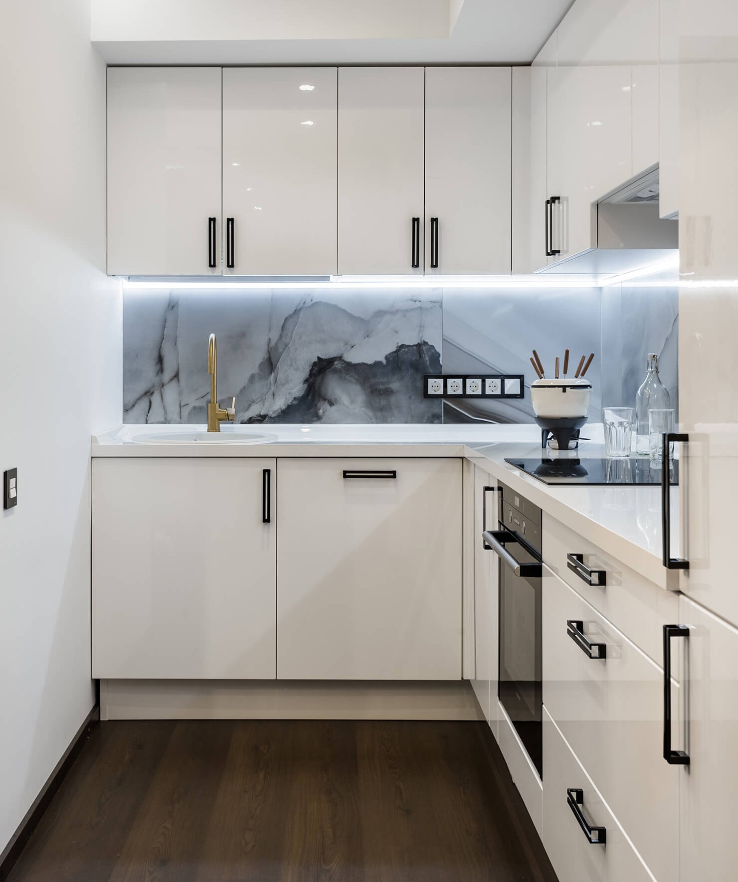 tall cabinets in the kitchen