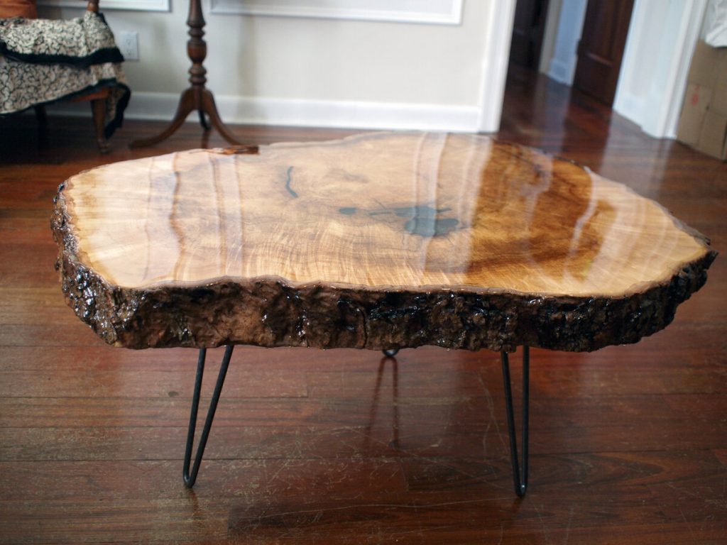 table basse sciée