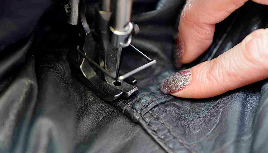 restauration d'une veste en cuir