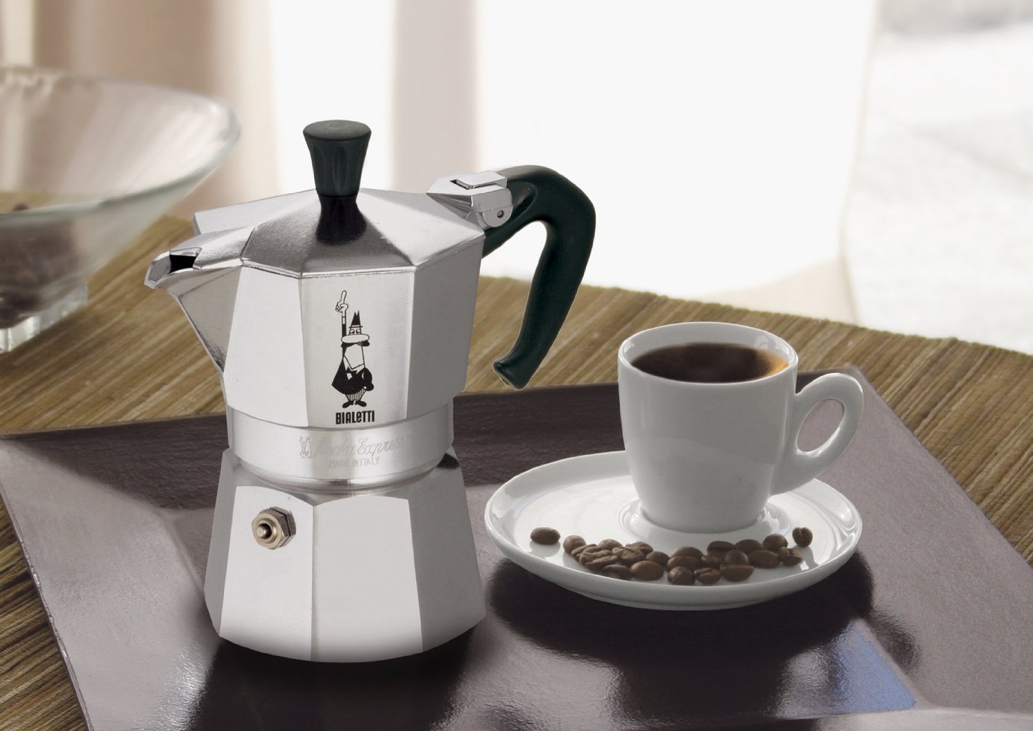 géiser cafeteira metálica