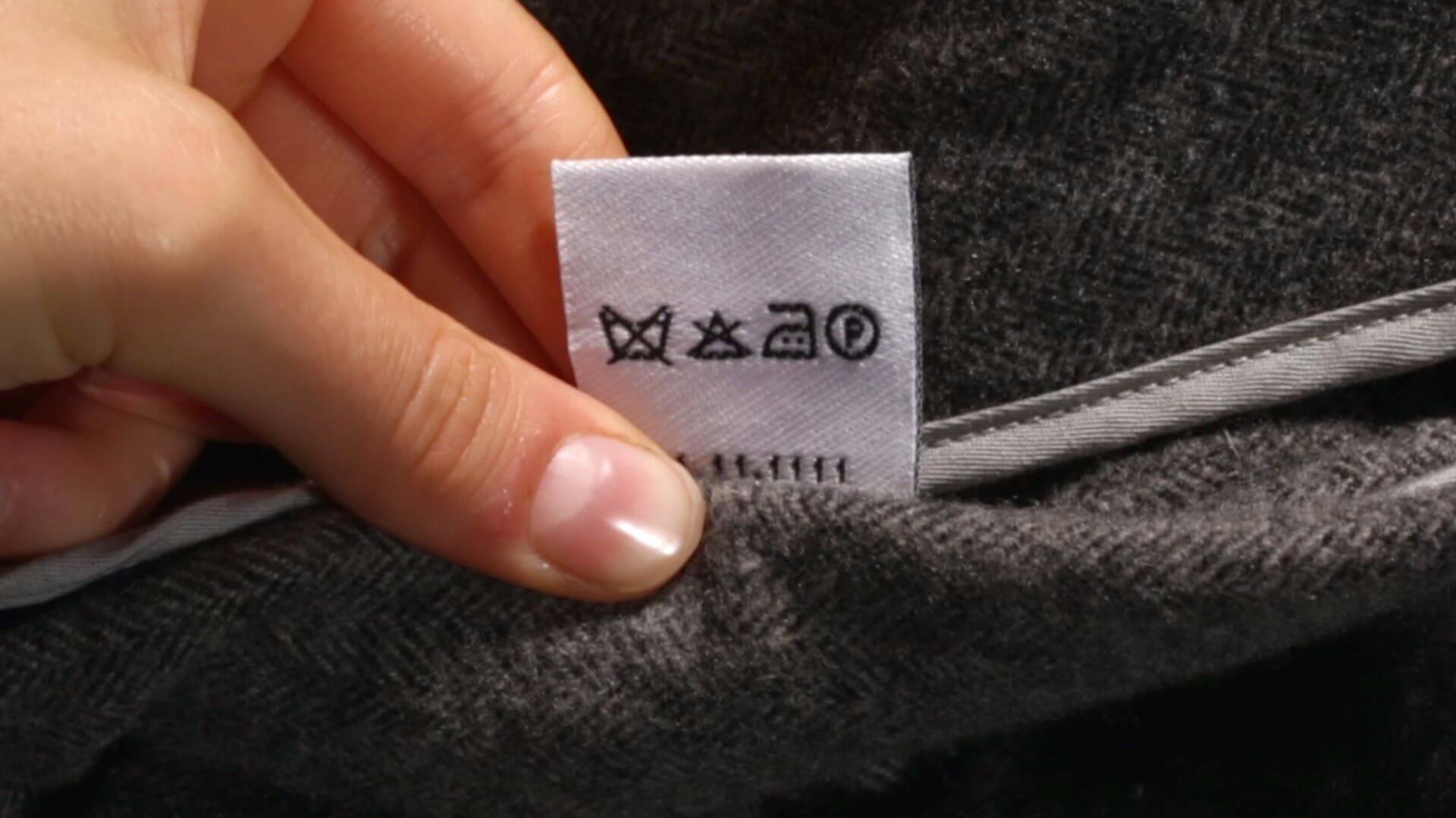 recommandations sur l'étiquette de la veste