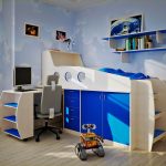 bunk bed in blue