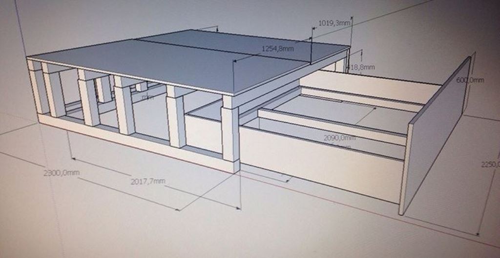 dessin de podium de lit