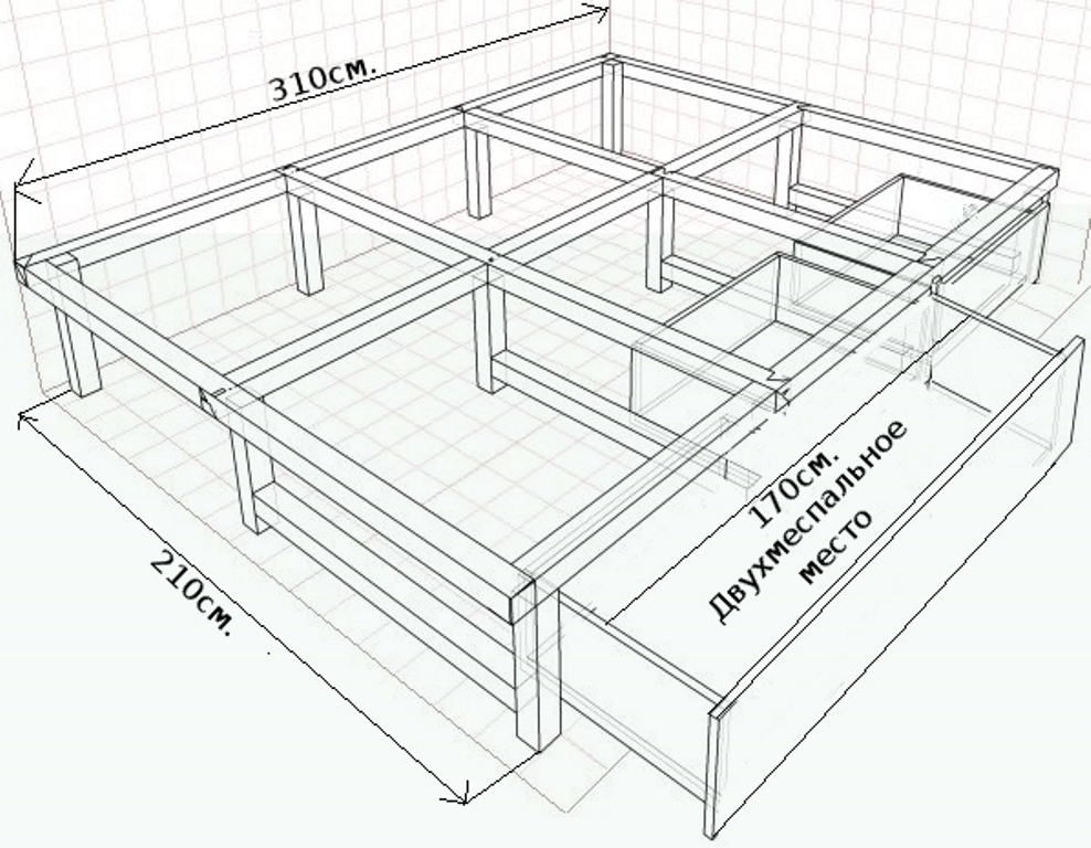 schéma de podium de lit