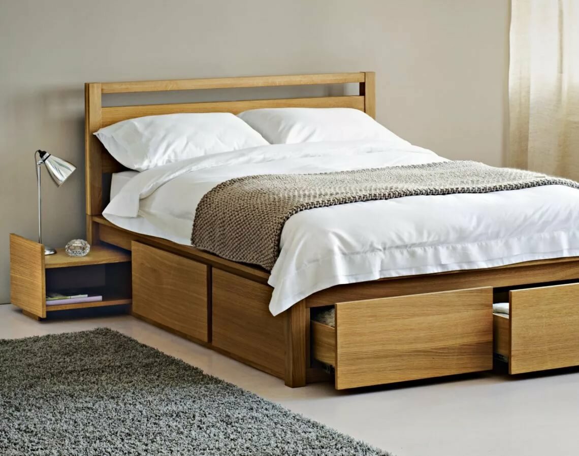 Bett mit Schubladen Fotodesign