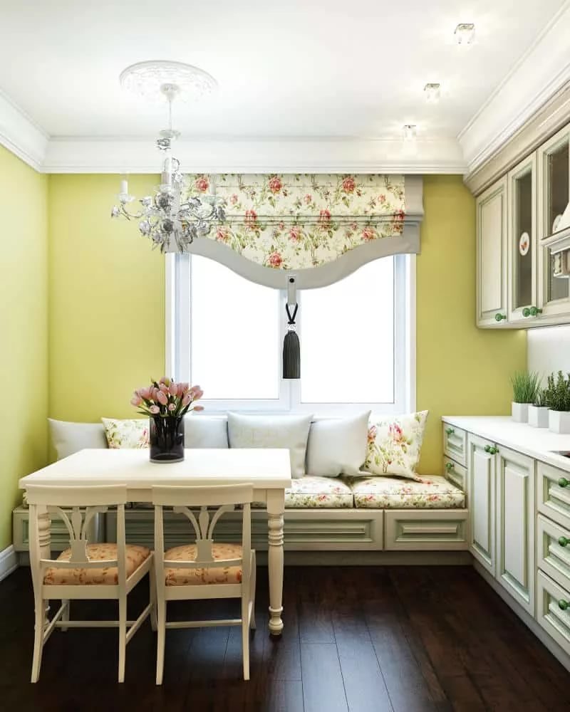 bếp 9 mét vuông với ý tưởng ghế sofa
