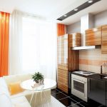 cocina de 9 metros cuadrados con ideas de diseño de sofá