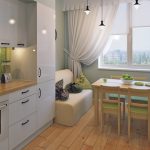 cocina de 9 metros cuadrados con ideas de diseño de sofá