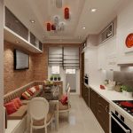 cocina de 9 metros cuadrados con decoración de fotos de sofá