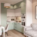 cocina de 9 metros cuadrados con ideas de decoración de sofá