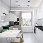 cocina de 9 metros cuadrados con decoración de sofá