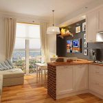 cocina de 9 metros cuadrados con un sofá foto decoración