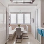 cocina de 9 metros cuadrados con opciones de sofá