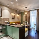 cocina de 9 metros cuadrados con un sofá opciones de ideas