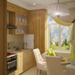 cocina de 9 metros cuadrados con una especie de sofá foto
