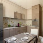cocina de 9 metros cuadrados con sofá vista general