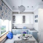cocina de 9 metros cuadrados con ideas de diseño de sofá