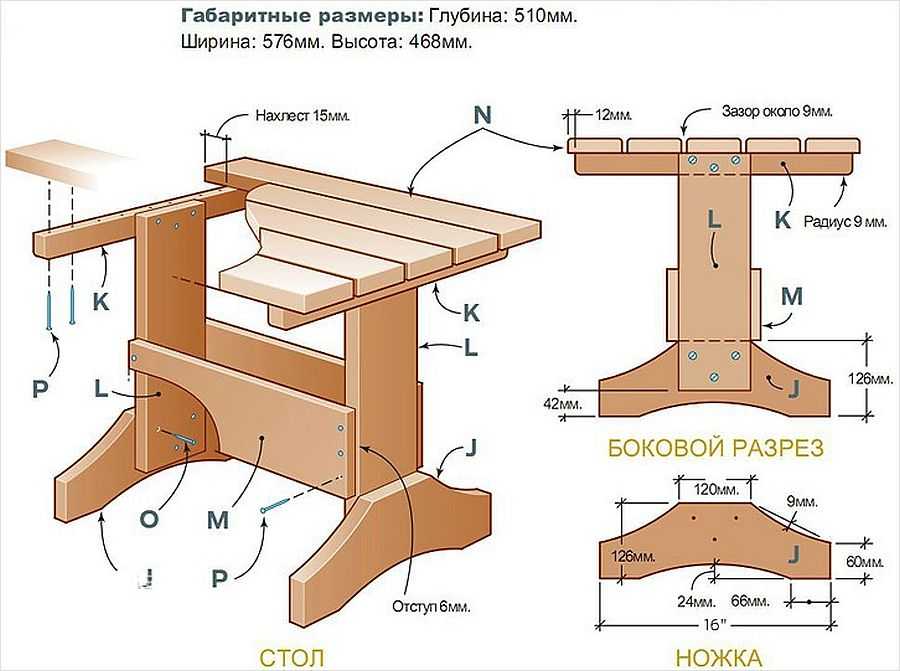 dessin détaillé de table en bois