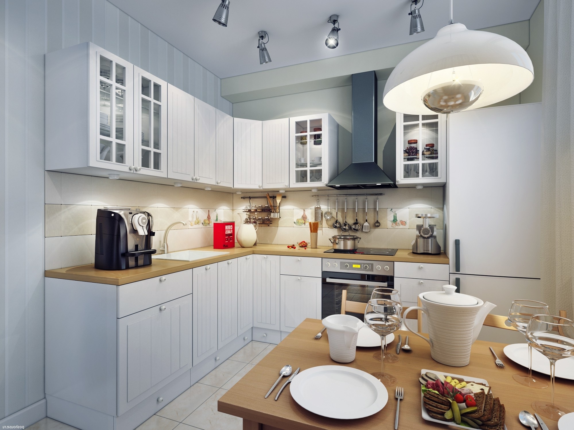 lampes dans la cuisine