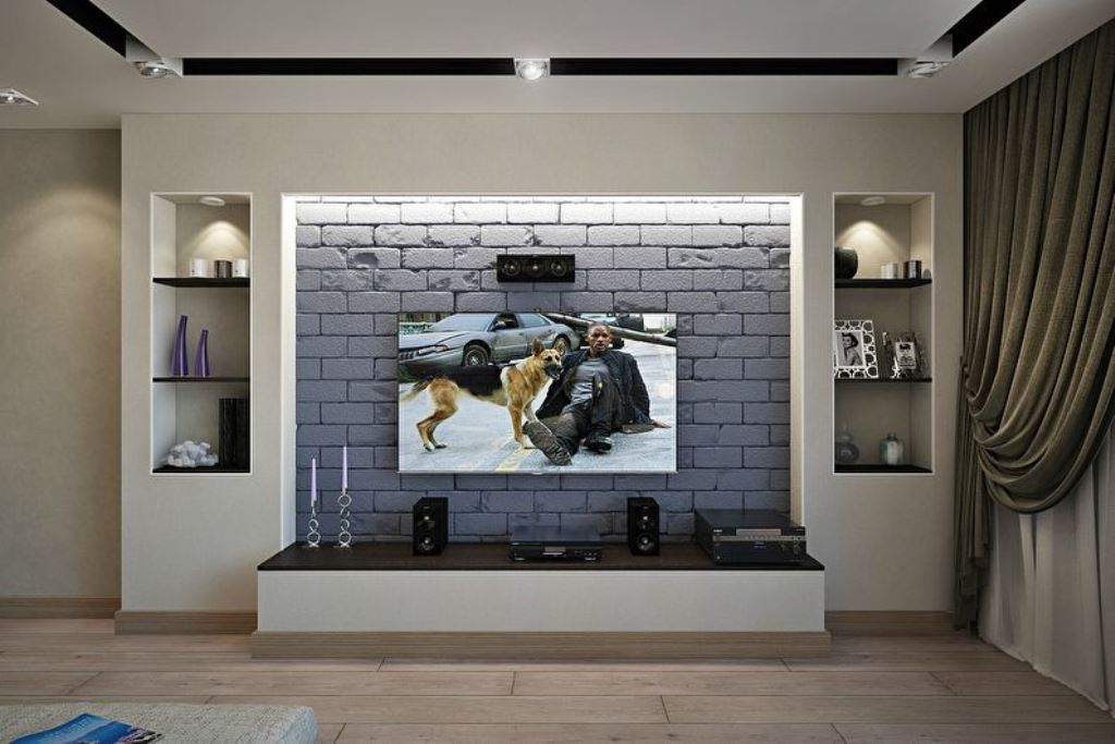 การออกแบบภาพถ่ายชั้นวาง drywall