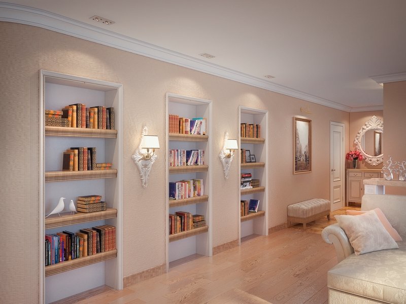 ชั้นวาง drywall ในตัว