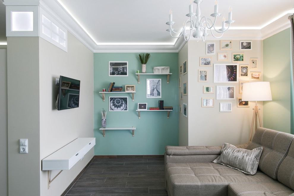 étagères sur la conception de photo de mur