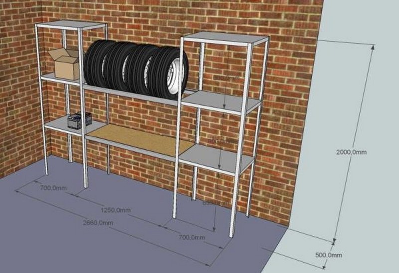 étagères dans le garage options à faire soi-même