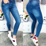 jean femme bleu effet vieilli