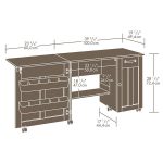 version du dessin d'une table pour une machine à coudre