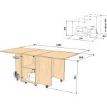 un exemple de dessin d'une table de livre pour une machine à coudre