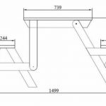 un exemple de dessin d'une table transformable avec bancs