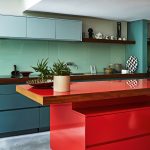 kitchen furniture with red table