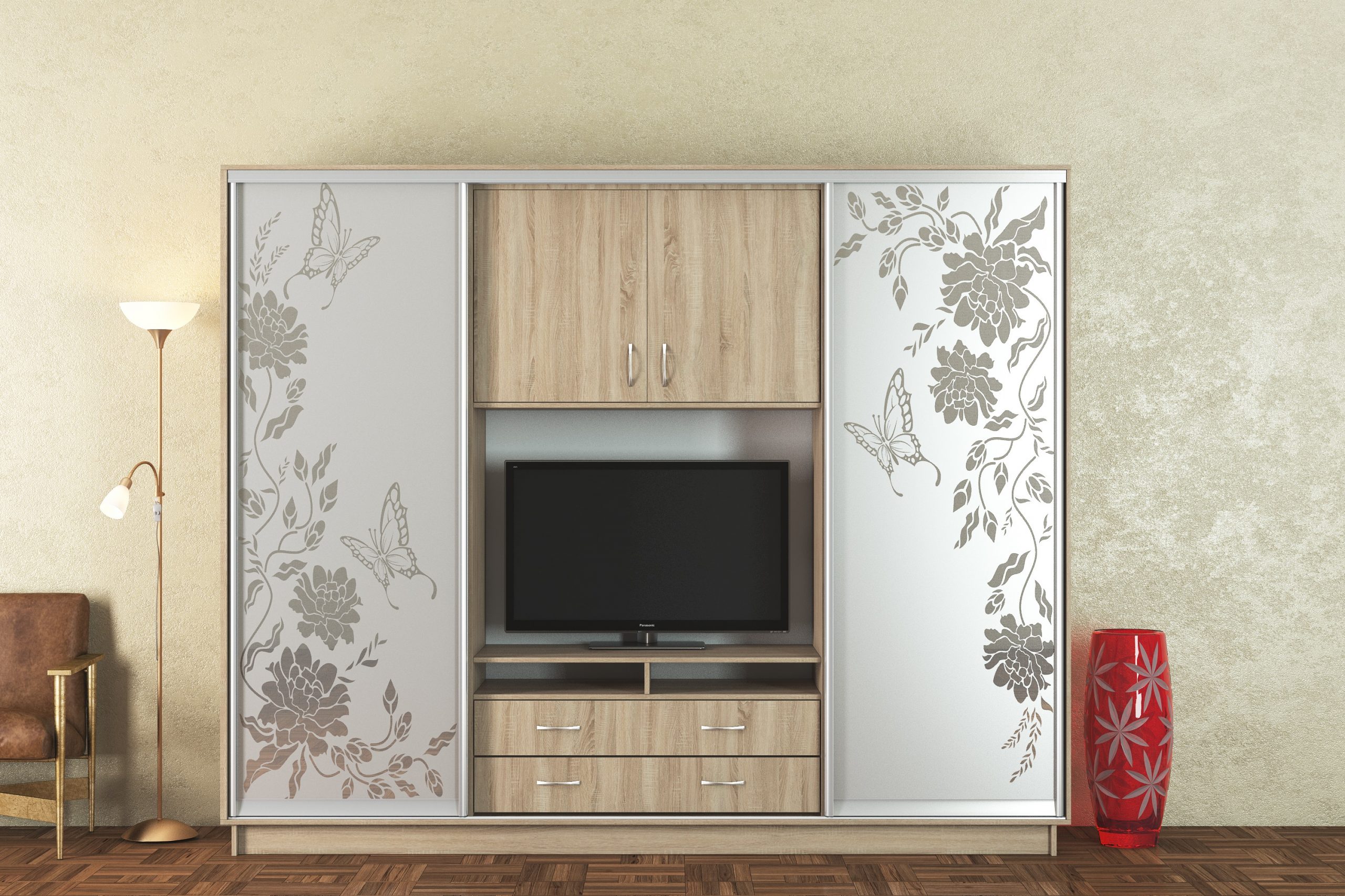 Fernseher im Kleiderschrank