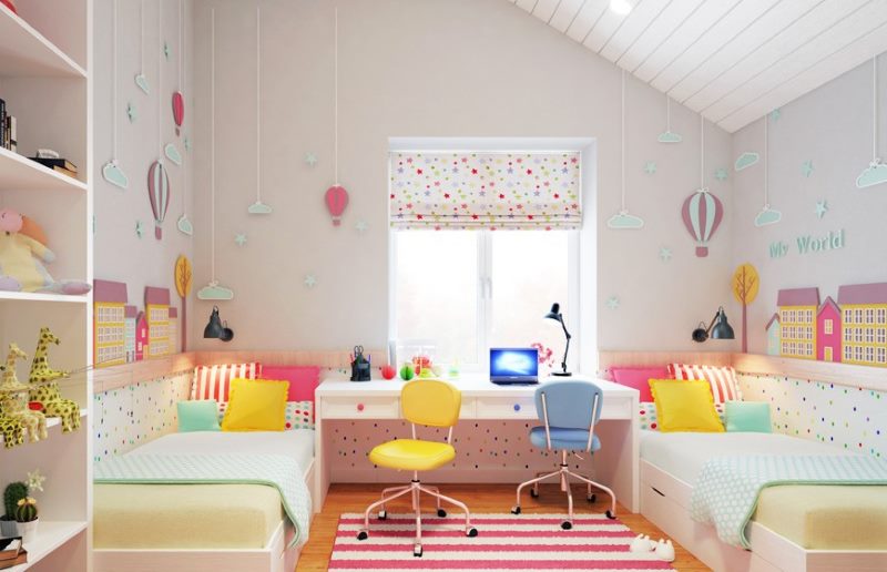 crèche pour deux enfants rose