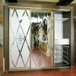 sliding wardrobe with facet mirror types of decor