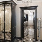 sliding wardrobe with beveled mirror design photo