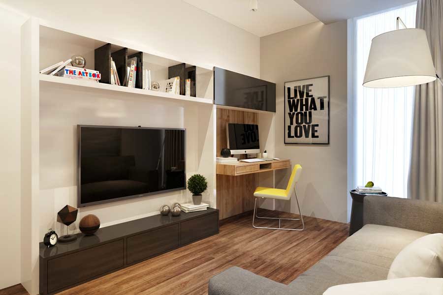 chambre 12 m² avec canapé
