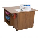 table de machine à coudre avec plan de travail rabattable