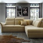 canapé d'angle cuir beige