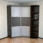 Eckschrank grau mit braun
