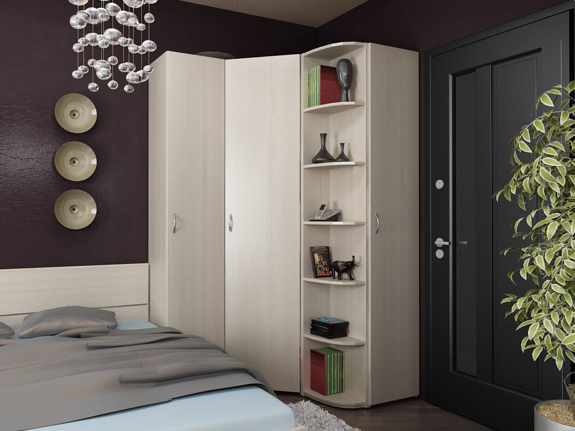 weißer Eckschrank