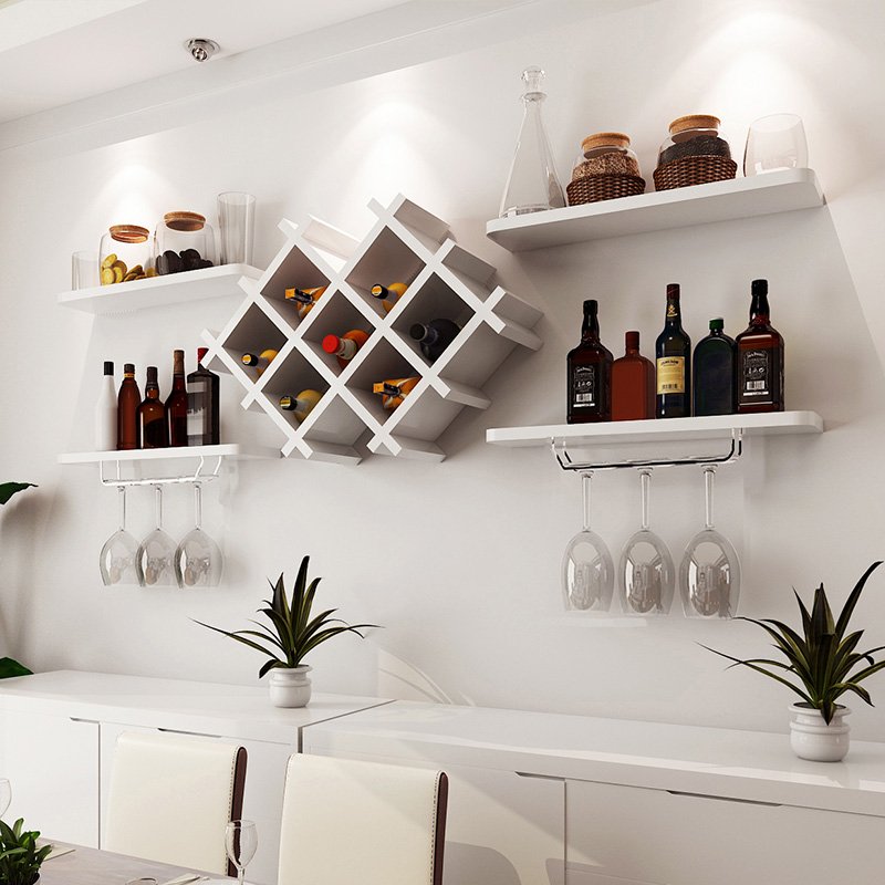 wine rack in the kitchen