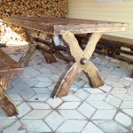 table gazebo avec pieds en x