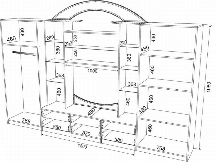 dessin de meuble d'armoire